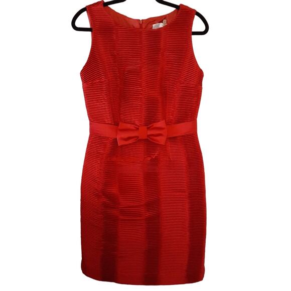 Lotus Grace Red Pleated Bow Front Formal Dress - Picture 1 of 7